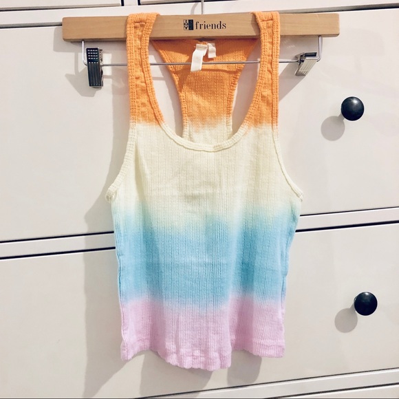 Brandy Melville Tops - Crop racer tank pastel tie dye vintage